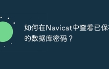 如何在Navicat中查看已保存的数据库密码？