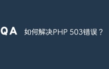 如何解决PHP 503错误？