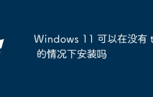 Windows 11 可以在没有 tpm 的情况下安装吗