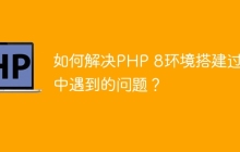 如何解决PHP 8环境搭建过程中遇到的问题？