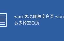 word怎么删除空白页 word怎么去掉空白页
