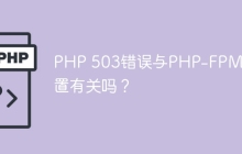 PHP 503错误与PHP-FPM配置有关吗？