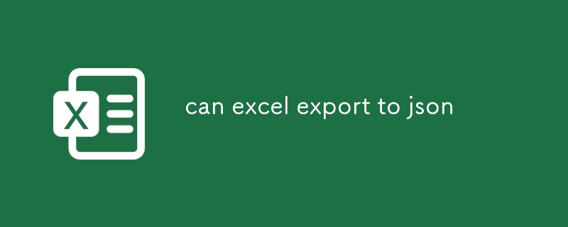 kann Excel nach JSON exportieren