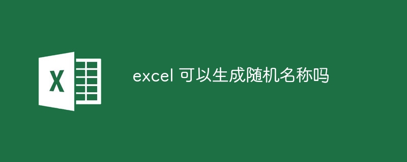 excel 可以生成随机名称吗