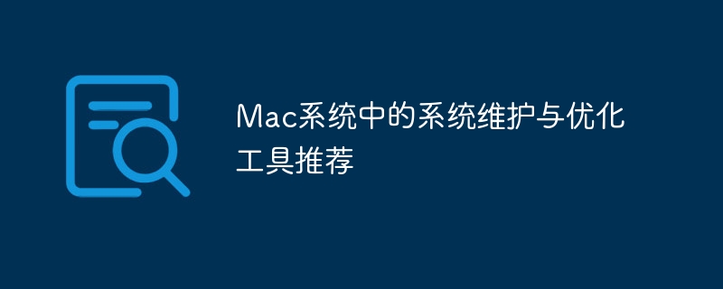 Mac系統中的系統維護與優化工具推薦