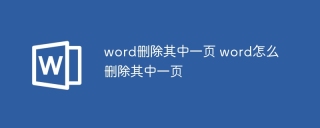 word删除其中一页 word怎么删除其中一页