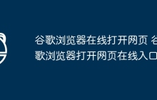 谷歌浏览器在线打开网页 谷歌浏览器打开网页在线入口