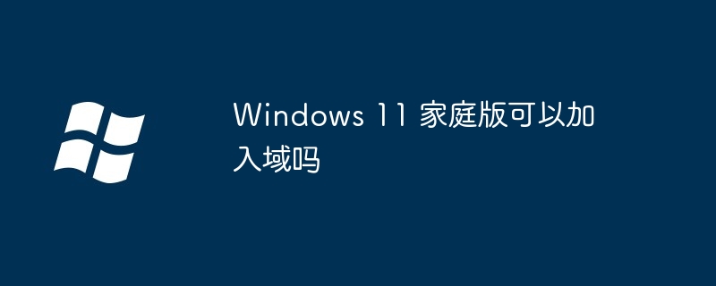 Windows 11 家庭版可以加入域嗎