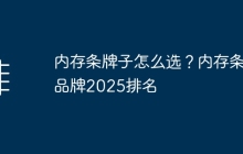 内存条牌子怎么选？内存条品牌2025排名