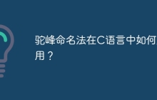 驼峰命名法在C语言中如何应用？