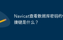 Navicat查看数据库密码的快捷键是什么？