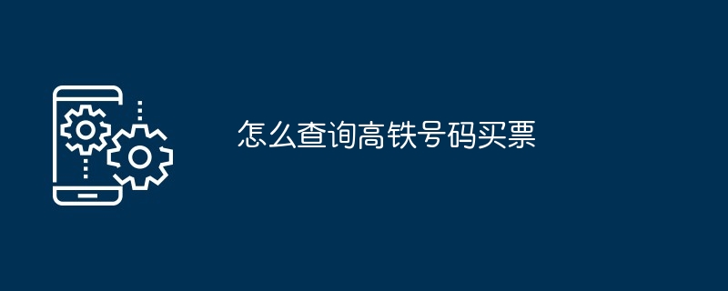 怎么查询高铁号码买票
