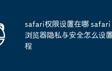 safari权限设置在哪 safari浏览器隐私与安全怎么设置教程