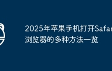2025年苹果手机打开Safari浏览器的多种方法一览