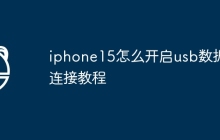 iphone15怎么开启usb数据连接教程