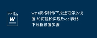 wps表格制作下拉选项怎么设置 如何轻松实现Excel表格下拉框设置步骤
