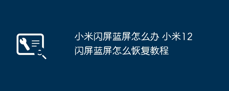 小米闪屏蓝屏怎么办 小米12闪屏蓝屏怎么恢复教程(图1)