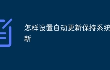 怎样设置自动更新保持系统最新