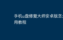 手机u盘修复大师安卓版怎么用教程