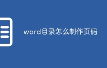 word目录怎么制作页码