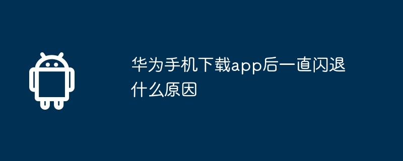 华为手机下载app后一直闪退什么原因