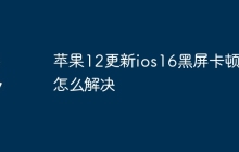 苹果12更新ios16黑屏卡顿要怎么解决