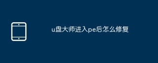 u盘大师进入pe后怎么修复