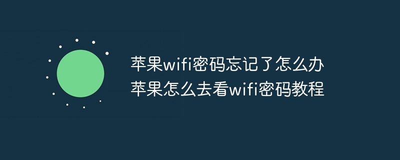 苹果wifi密码忘记了怎么办  苹果怎么去看wifi密码教程