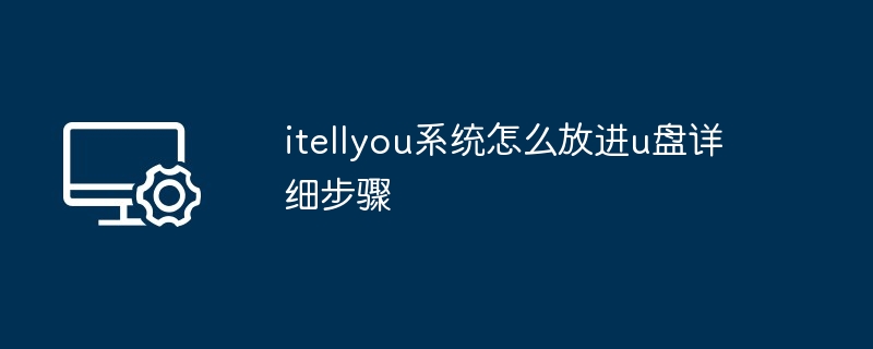 itellyou系统怎么放进u盘详细步骤