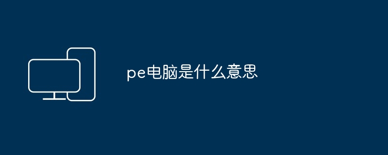 pe电脑是什么意思