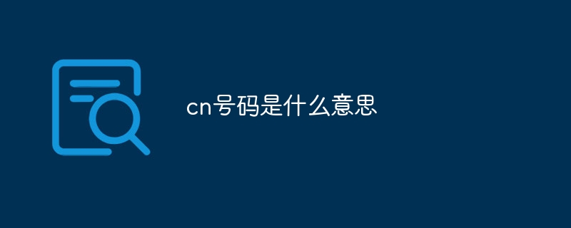 cn號碼是什么意思