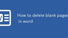 How to delete blank pages in word