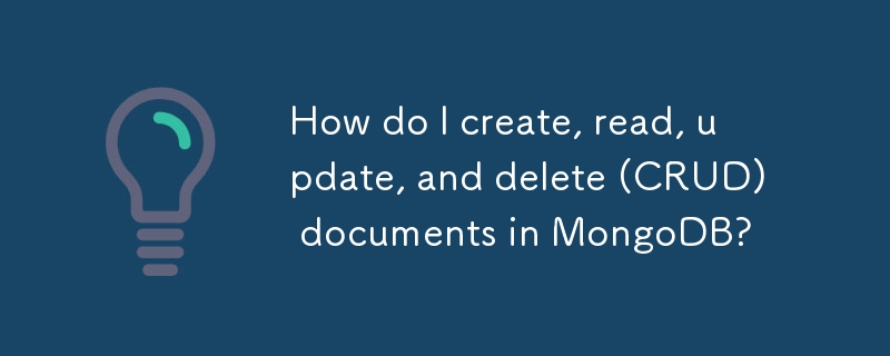 Bagaimanakah saya membuat, membaca, mengemas kini, dan memadam dokumen (CRUD) di MongoDB?