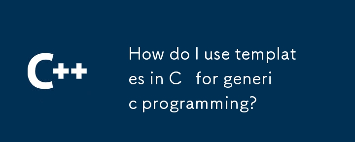 Wie verwende ich Vorlagen in C für generische Programme?