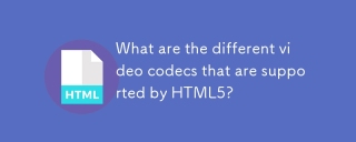 What are the different video codecs that are supported by HTML5?