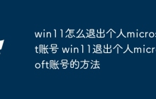 win11怎么退出个人microsoft账号 win11退出个人microsoft账号的方法
