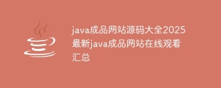 java成品网站源码大全2025 最新java成品网站在线观看汇总