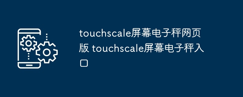 touchscale屏幕电子秤网页版 touchscale屏幕电子秤入口