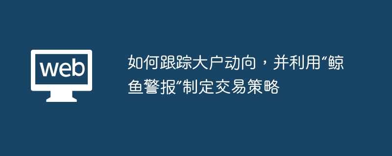 如何跟踪大户动向，并利用“鲸鱼警报”制定交易策略 - php中文网