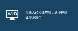 普通人如何提前埋伏到即将暴涨的山寨币