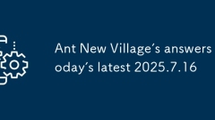 Ant New Village's answers today's latest 2025.7.16