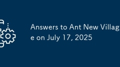 Réponses à Ant New Village le 17 juillet 2025