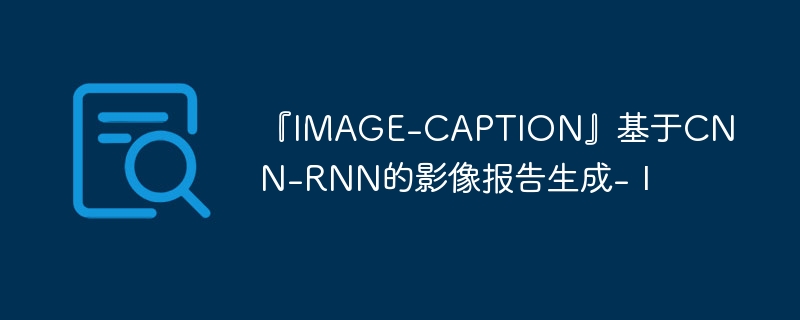 『image-caption』基于cnn-rnn的影像报告生成-Ⅰ - php中文网