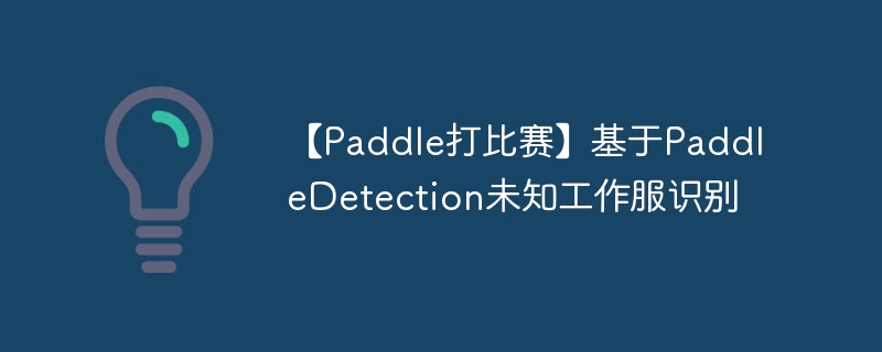 【paddle打比赛】基于paddledetection未知工作服识别 - php中文网