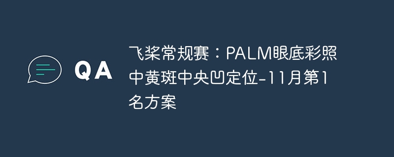 飞桨常规赛：palm眼底彩照中黄斑中央凹定位-11月第1名方案 - php中文网