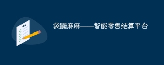 袋鼯麻麻——智能零售结算平台 - php中文网