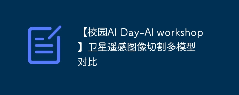 【校园ai day-ai workshop】卫星遥感图像切割多模型对比 - php中文网