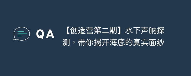 【创造营第二期】水下声呐探测,带你揭开海底的真实面纱 - php中文网