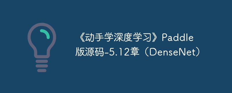 《动手学深度学习》paddle 版源码-5.12章(densenet) - php中文网