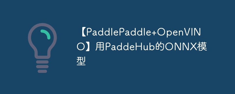 【PaddlePaddle+OpenVINO】用PaddeHub的ONNX模型